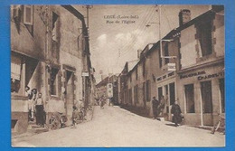 44 - LÉGÉ -  RUE DE L'ÉGLISE - COMMERCES - BOUCHERIE, CAFÉ TABAC, COIFFEUR... - 1955 - Legé