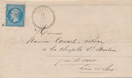 20 C Bleu N° 22 S LAC Obl GC 4573 (Chemery) TB. - 1862 Napoléon III