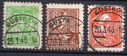 83big30 - OCCUPAZIONE SOVIETICA GERMANIA 1945  SCHWERIN , Serie Unificato N. 23/25 Usata Gustrow - Used