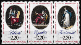 Bande De 3 T.-P. Neufs** Issus Du Triptyque T2576 (Yvert) - Liberté Égalité Fraternité - N° 2573/5 (Yvert) - France 1989 - Unused Stamps