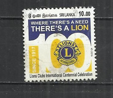 SRI LANKA 2016 - LION'S CLUB - OBLITERE POSTALLY USED GESTEMPELT USADO - Rotary, Lions Club