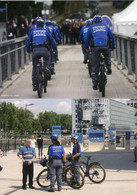 MIS La Police En Vélo 3 Cartes  Patrouille Sur La Passerelle Du Rhin , A Strasbourg Et à Kehl - Ciclismo