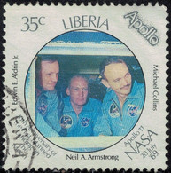 Liberia 1989 Oblitéré Used Mission Apollo 11 Cosmonautes Armstrong Aldrin Collins SU - Liberia