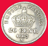 20 Centimes - Napoléon III - Grand Module   -  France - 1867 A -  Argent   - TTB  - - 20 Centimes