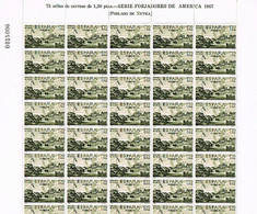 [ES1822.A] España 1967. Pliego Forjadores De América. 1,20 Pts (MNH) - Full Sheets