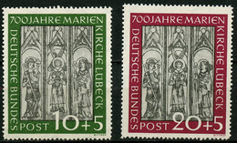 BUND 1951,. Nr. 139/40, MARIENKIRCHE, KOMPLETTER SATZ POSTFRISCH, Mi. 220,- - Neufs