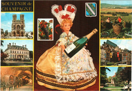 CPM Souvenir De Champagne: Romilly, Galerie De Foudres De Vins De Réserve, Vendanges, Troyes, Epernay, Reims, Champenois - Champagne-Ardenne
