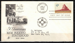 77m * VEREINIGTE STAATEN FDC * 1 FEINSTER ERSTTAGSBRIEF * 50 JAHRE STAAT NEW MEXICO * 1962 ECHT GELAUFEN **!! - Andere & Zonder Classificatie