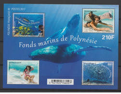 French Polynesie 2017 - Fonds Marins Bloc Mnh** - Nuevos