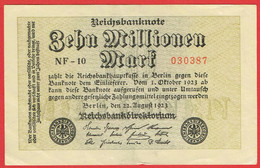 Allemagne - Billet De 10 Millionen Mark - 10.000.000 Mark - 22 Août 1923 - P106a - 10 Miljoen Mark
