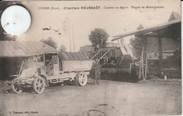 27 - Très Belle Carte Postale Ancienne Rare De GISORS  Chantiers REUSSAET  Camion Au Départ  Wagon En Déchargement - Gisors