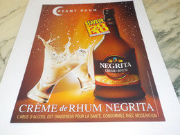 PUBLICITE CREAMY RHUM DE NEGRITA 2009 - Alcools