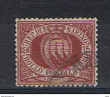 SAN  MARINO:  1892/94  STEMMA  -  15 C. CARMINIO  BRUNO  US. -  SASS.15 - Used Stamps