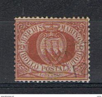 SAN  MARINO:  1892/94  STEMMA  -  65 C. BRUNO  ROSSO  US. -  SASS.19 - Used Stamps