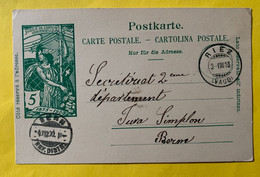 17984 - Entier Postal UPU 5ct Vert Riez 03.08.1900 Pour Secrétariat Jura-Simplon Bern - Enteros Postales