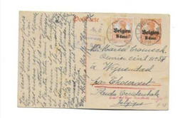 Ganzsachenkarte Aus Havellange Nach Belgien 1918 - Occupation 1914-18