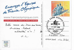 2000 Jeux Olympiques De Sydney: Aviron (carte Officielle De L'équipe De France Olympique) - Summer 2000: Sydney