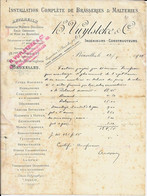 BRUXELLES   VUYLSTEKE & Cie    Installation Complète De Brasseries Et Malteries    -  1901 - Autres & Non Classés