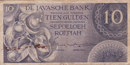 BILLETE DE INDES NEERLANDESAS DE 10 GULDEN DEL AÑO 1946 (BANKNOTE) JAVASCHE BANK - Nederlands-Indië