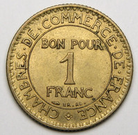 1 Franc Chambres De Commerce 1925, Bronze-aluminium - III° République - 1 Franc