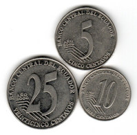 Equateur : Lot De 3 Pièces 2000 - Ecuador