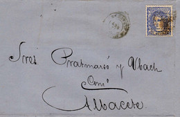 Año 1870 Edifil 107 50m Sellos Efigie Carta    Matasellos Rombo Hellin Albacete Nicanor Onials - Storia Postale