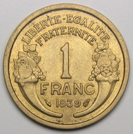 1 Franc Morlon 1939, Bronze-aluminium - III° République - 1 Franc