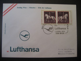 Österreich 1974- Erst-Flug Beleg Mit Lufthansa Gelaufen Von Wien Nach München - Other & Unclassified