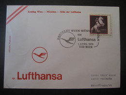 Österreich 1974- Erst-Flug Beleg Mit Lufthansa Gelaufen Von Wien Nach Köln/Bonn - Autres & Non Classés