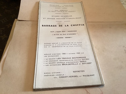 Plan Dessin BARRAGE DE LA CHEFFIA  Ou Ancien Barrage De La Bou-Namoussa Algérie République Algérienne Démocratique Et P - Travaux Publics