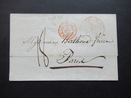 1843 Roter Stempel Deux Seciles 2 Marseille Mit Kopfsteher!!! Und Roter K2 Posta Di Napoli Franc. Del L2 Nap.1843 - ...-1850 Préphilatélie