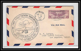 0318b Lettre USA Aviation Premier Vol Airmail Cover First Flight Aeroplane 1930 Am 27 Atlanta Route 33 - Cartas
