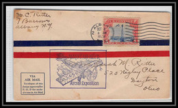 0394 Lettre USA Aviation Premier Vol Airmail Cover First Flight Aeroplane 1928 ALBANY Aircraft Exposition - Briefe U. Dokumente