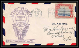 0426b Lettre USA Aviation Premier Vol (Airmail Cover First Flight) 1928 CAM 30 Chicago Atlanta Terre Haute - Cartas