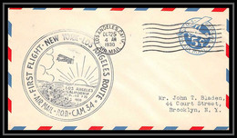 0547 Lettre USA Aviation Premier Vol Airmail Cover First Flight Aeroplane 1930 Los Angeles New York Cam 34 - Covers & Documents