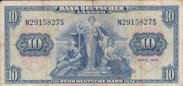 BILLETE DE ALEMANIA DE 10 MARK DEL AÑO 1949  (BANKNOTE) - 10 Deutsche Mark