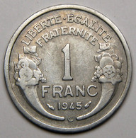 ASSEZ RARE 1 Franc Morlon 1945 C (Castelsarrasin) , Aluminium - Gouvernement Provisoire De La République Française - 1 Franc