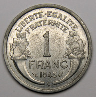 RARE En SUP++ 1 Franc Morlon 1945 C (Castelsarrasin) , Aluminium - Gouvt Provisoire De La République Française - 1 Franc