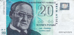BILLETE DE FINLANDIA DE 20 MARKKAA DEL AÑO 1993  (BANKNOTE) - Finlande