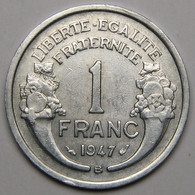 ASSEZ RARE 1 Franc Morlon 1947 B (Beaumont-le-Roger) , Aluminium - Gouvernement Provisoire De La République Française - 1 Franc