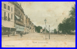 BLAYE - Le Cours Du Quai - Café NEBOUT - Animée - Colorisée - Edit Vve BERGEON - 1905 - Blaye