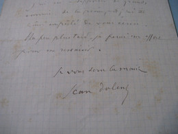 LETTRE AUTOGRAPHE SIGNEE DE JEAN DOLENT 1905 ECRIVAIN CRITIQUE ART SYMBOLISME CARRIERE KAHN - Ohne Zuordnung