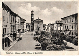 CECINA  - PIAZZE DELLA CHIESA E GUERRAZZI (LIVORNO) ED. VENTURI - BOLLO FRATELLANZA ARMI - VG 1941 FG - 6605 - Livorno