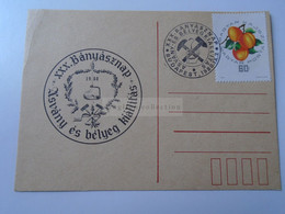 D189188   Hungary   1984  Mine  Mining Miner's Day  Budapest 1980 - Postmark Collection