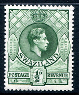 Swaziland 1938-54 King George VI - ½d Green - P.13½ X 13 - MNH (SG 28) - Swasiland (...-1967)