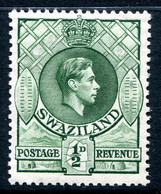 Swaziland 1938-54 King George VI - ½d Green - P.13½ X 13 - MNH (SG 28) - Swaziland (...-1967)