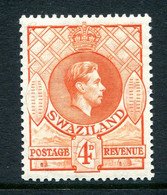 Swaziland 1938-54 King George VI - 4d Orange - P.13½ X 13 - HM (SG 33) - Swaziland (...-1967)