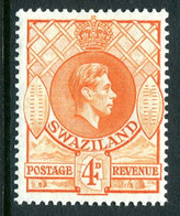 Swaziland 1938-54 King George VI - 4d Orange - P.13½ X 14 - HM (SG 33a) - Swaziland (...-1967)