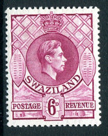 Swaziland 1938-54 King George VI - 6d Reddish-purple - P.13½ X 14 - HM (SG 34b) - Swasiland (...-1967)