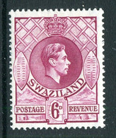 Swaziland 1938-54 King George VI - 6d Reddish-purple - P.13½ X 14 - HM (SG 34b) - Swasiland (...-1967)